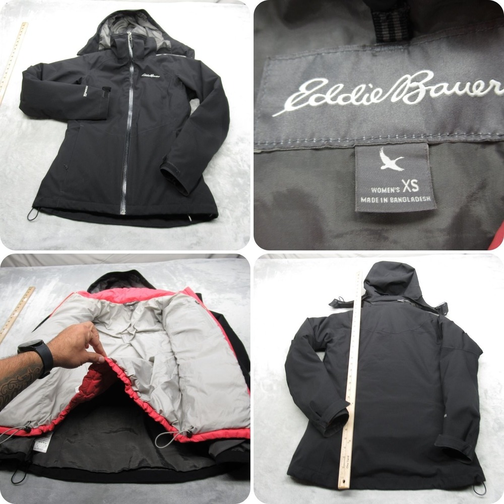 Eddie Bauer Jacket Womens XS Black Weatheredge Plus Removable Down Liner 3in1‎